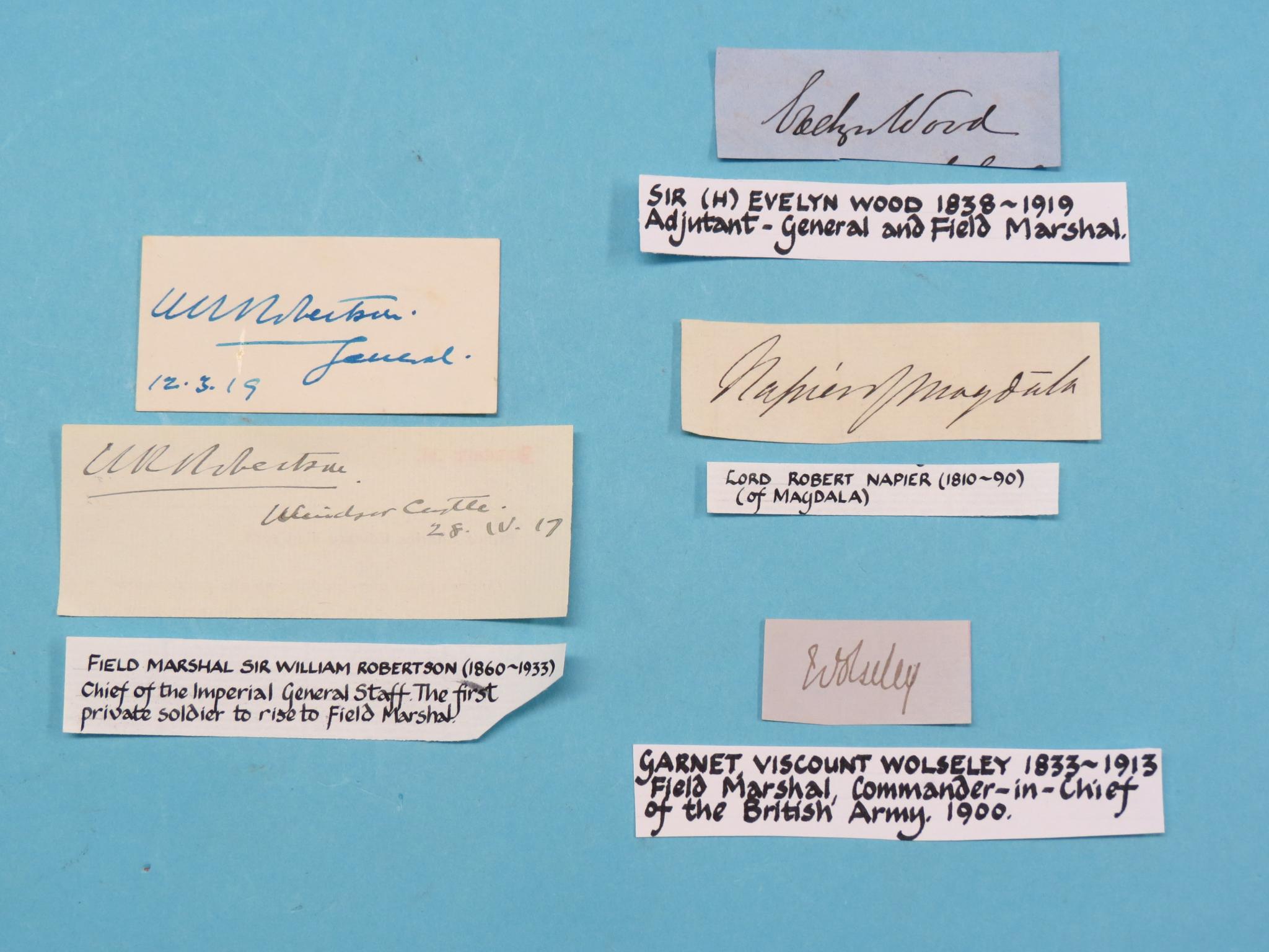 Appraisal: Military signatures - Viscount Garnet Wolseley Field Marshal Sir William