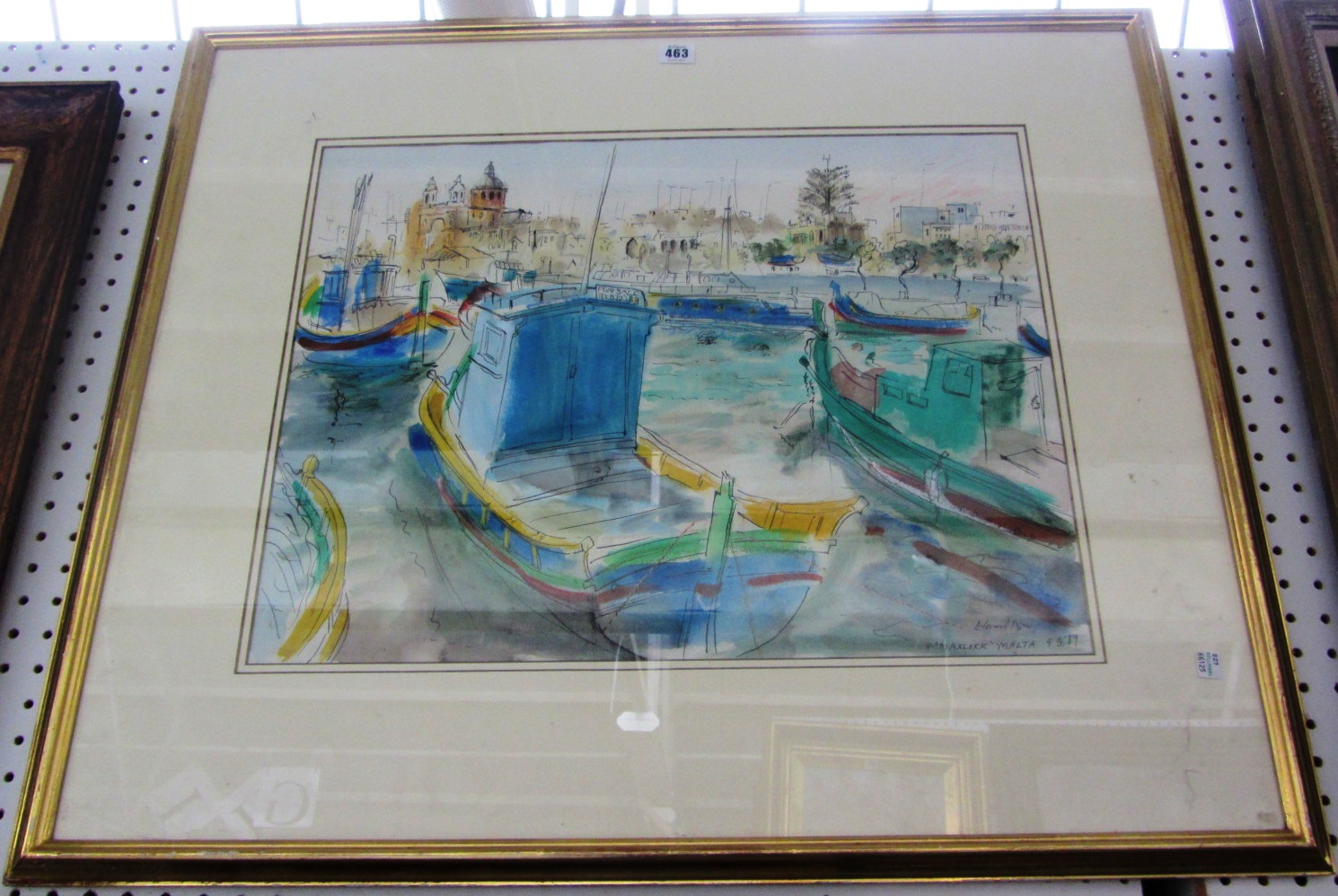 Appraisal: Edward Piper - Marsaxlokk Malta watercolour and pen and ink