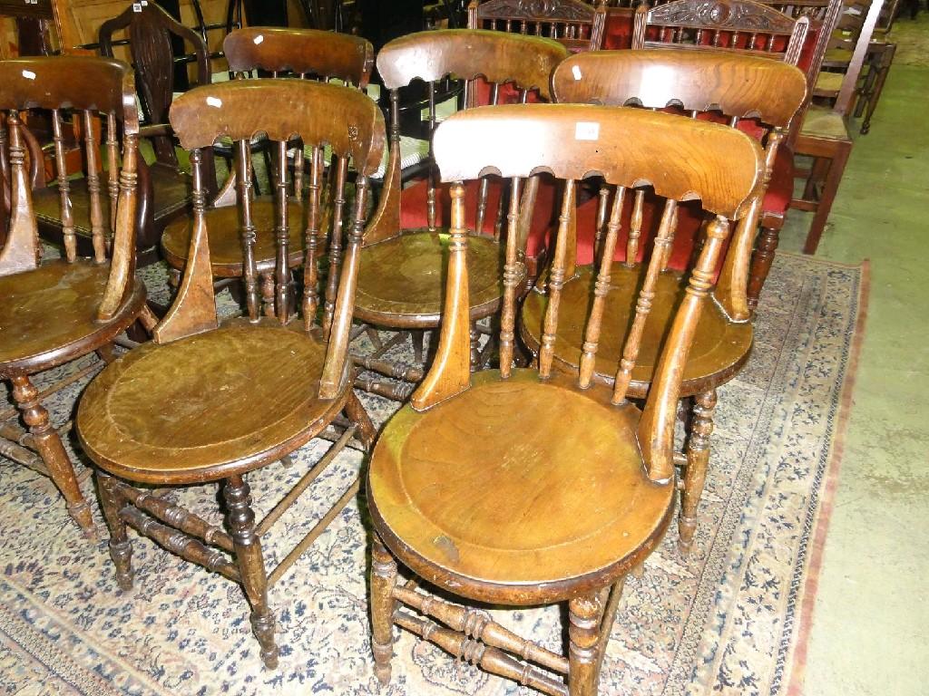 Appraisal: A set of nine Windsor elm and beech wood kitchen