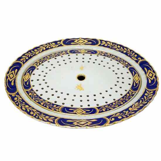 Appraisal: A Chinese Export Neoclassical Porcelain Platter and Mazarine circa having