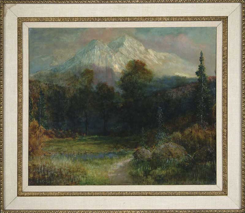 Appraisal: WILLIAM A KNAPP - WESTERN MOUNTAIN SCENE Oil on board