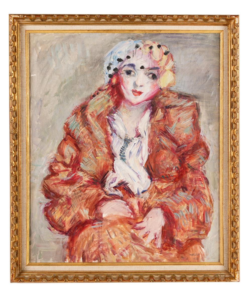 Appraisal: RENE MORERE - PORTRAIT OF A LADY oil on canvas