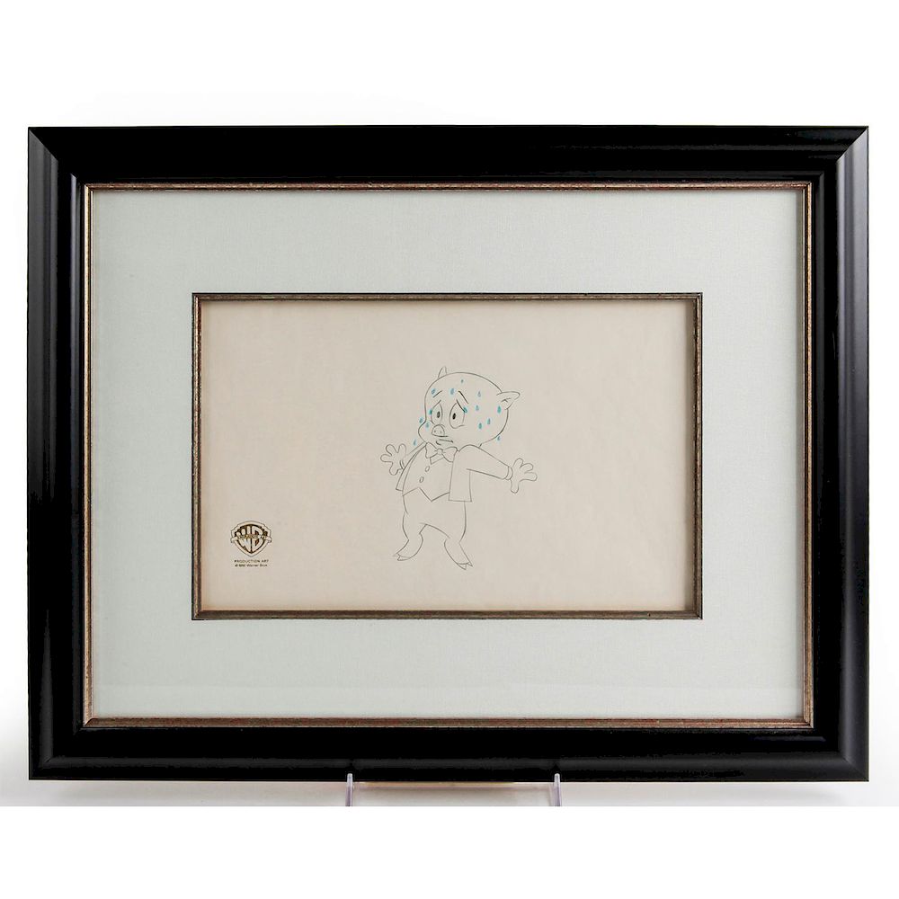 Appraisal: PORKY THE PIG WARNER BROS PRODUCTION PENCIL DRAWING Ziplock Sandwich