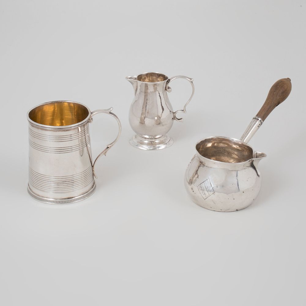 Appraisal: Group of Georgian Silver Wares Variously marked Comprising A brandy