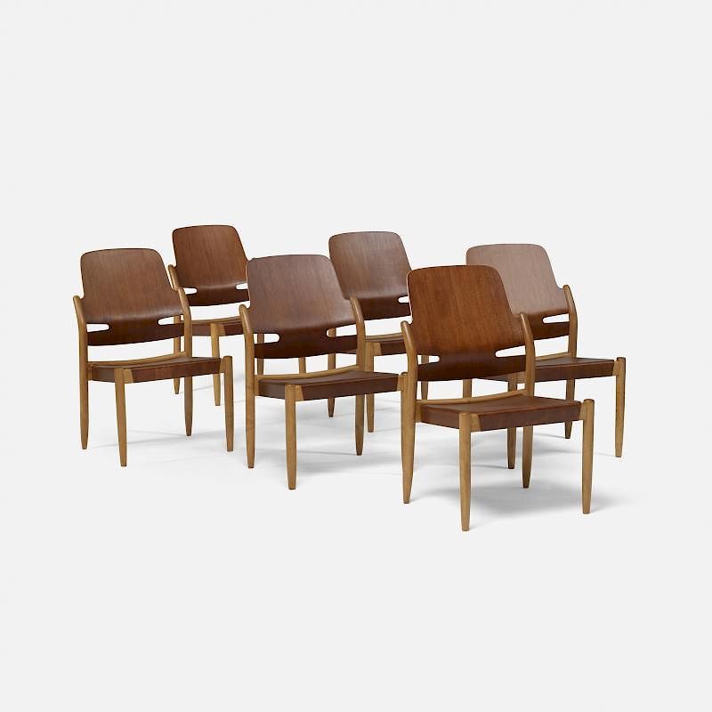 Appraisal: Carl-Axel Acking chairs set of six Carl-Axel Acking chairs set