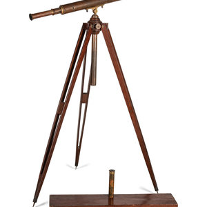 Appraisal: A French -Inch Brass Telescope th Century with rack-and-pinion focus