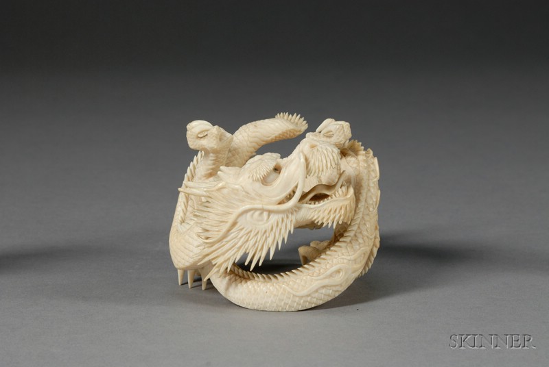 Appraisal: Ivory Carving Japan th century stand for a crystal ball