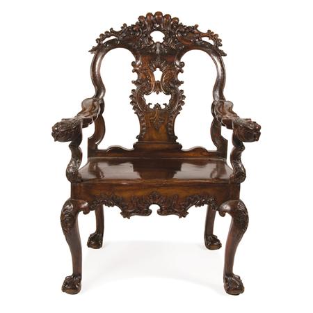 Appraisal: Anglo Colonial Hardwood Throne Chair Estimate -