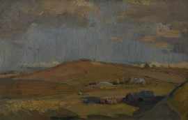 Appraisal: George Bell - Untitled oil on board inscribed ' illeg