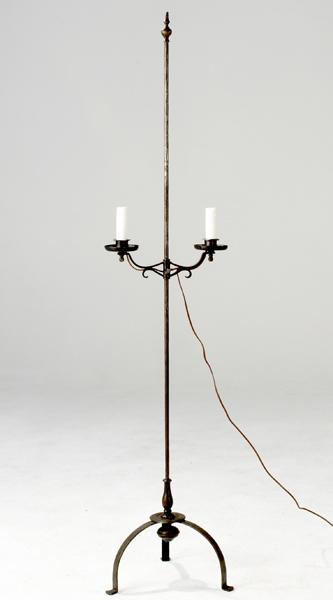 Appraisal: ARTS CRAFTS LIGHTING Double floor lamp base Electrified