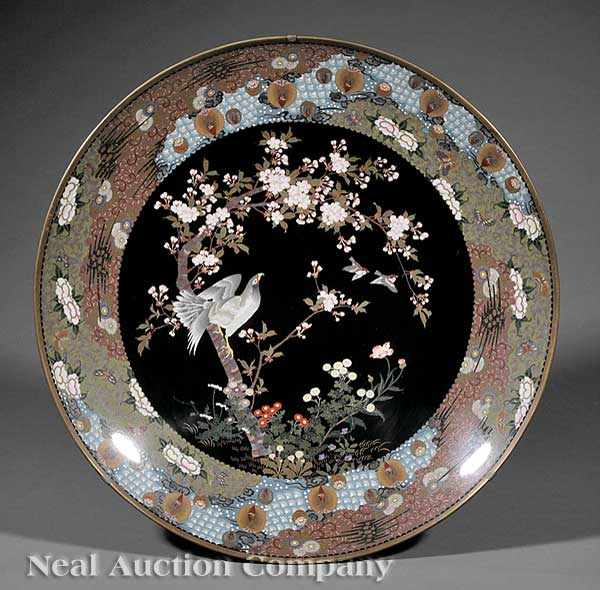 Appraisal: A Monumental Japanese Cloisonn Enamel Charger probably Meiji Period -