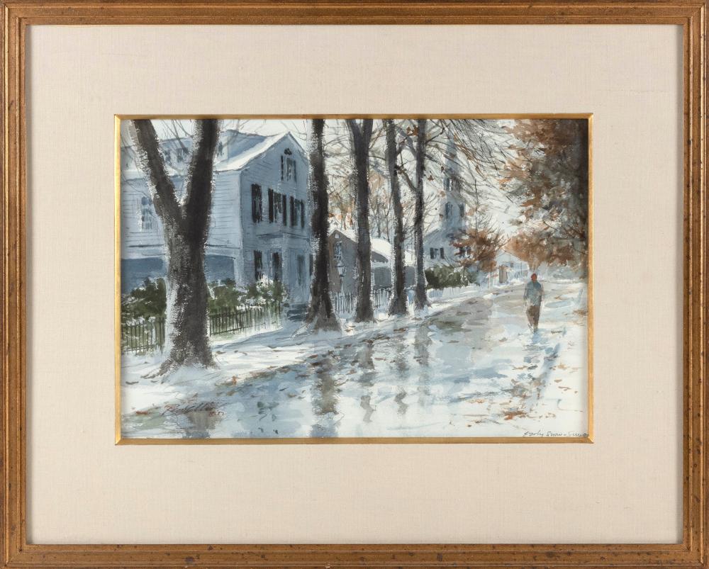 Appraisal: RAY GEORGE ELLIS SOUTH CAROLINA MASSACHUSETTS - EARLY SNOW WATERCOLOR