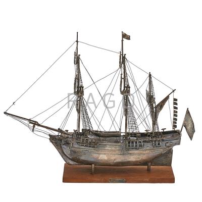 Appraisal: SILVER REPLICA OF THE HMS BOUNTY Condition Report