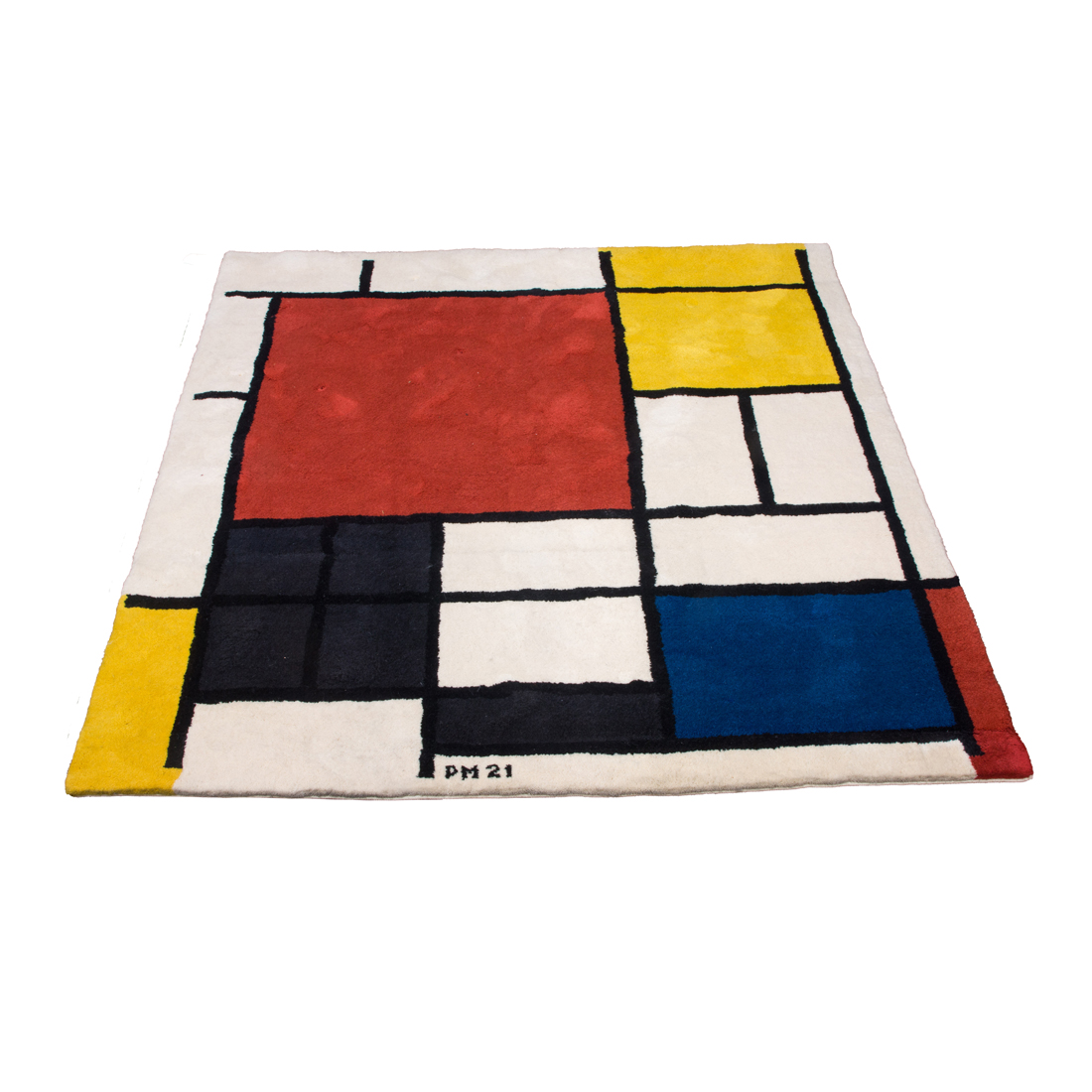 Appraisal: After Piet Mondrian Composition with Red Yellow and Blue Carpet