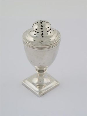 Appraisal: A George III vase pepper on a square pedestal base