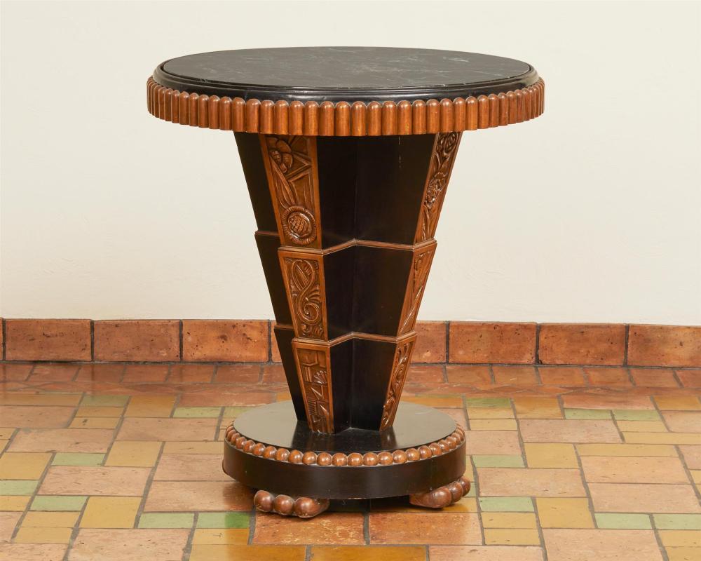 Appraisal: An Art Deco carved wood entry table Circa s The