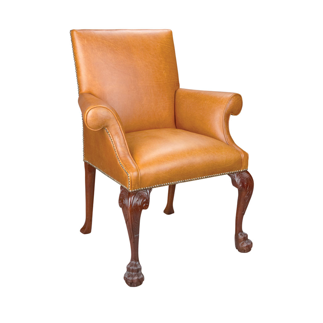 Appraisal: George III Style Mahogany Library Chair