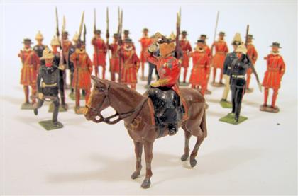 Appraisal: Group of Britains painted lead soldiers mostly yeomenComprising standing Yeomen