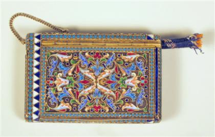 Appraisal: Russian silver and cloisonne enameled cigarette casenicolai strulyev moscow late