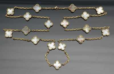 Appraisal: A Mother of Pearl and k Gold Chain Necklace k