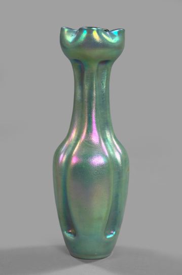 Appraisal: Fine Tall and Rare Iridescent Pale Gray Glass Vase first