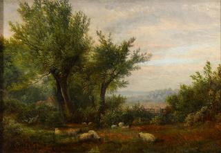 Appraisal: Painting John Linnell John Linnell British - Sheep Grazing in