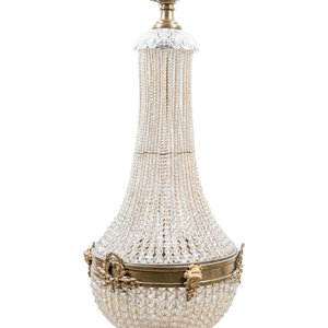 Appraisal: An Empire Style Gilt Metal and Beaded Glass Chandelier Late