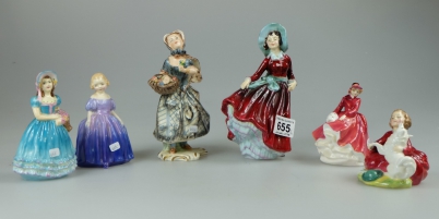 Appraisal: A collection of mixed ceramic lady figures to include Royal