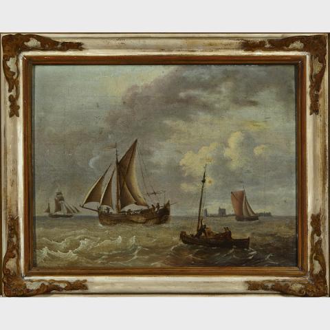 Appraisal: Attributed to Hendrik Jacobsz Dubbels born c - MARINE SMALL