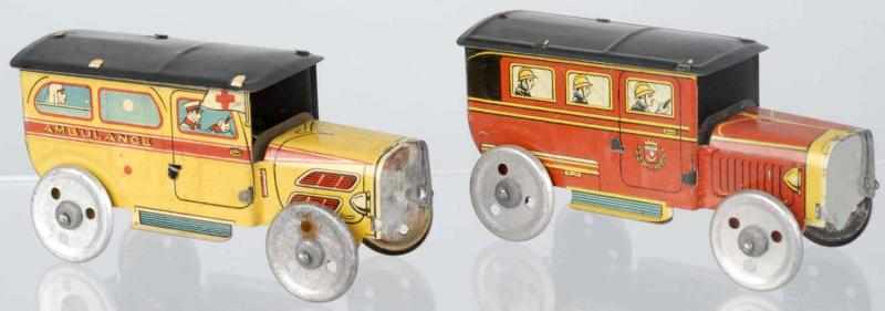 Appraisal: Lot of Tin Litho Vehicle Penny Toys French Includes one