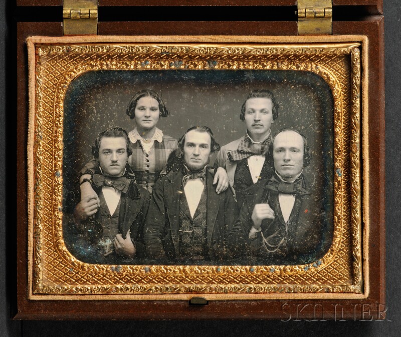 Appraisal: Quarter Plate Daguerreotype of Five Brothers and a Sister with