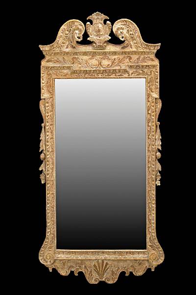 Appraisal: A George I giltwood pier mirror early th century The