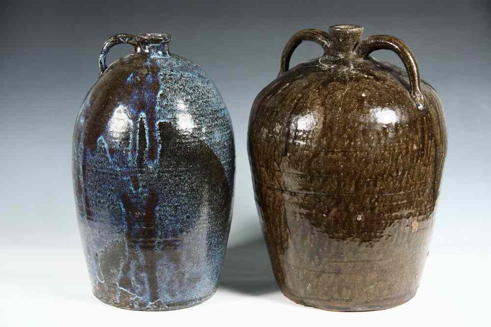 Appraisal: NORTH CAROLINA STONEWARE JUGS - Large North Carolina Tobacco Spit