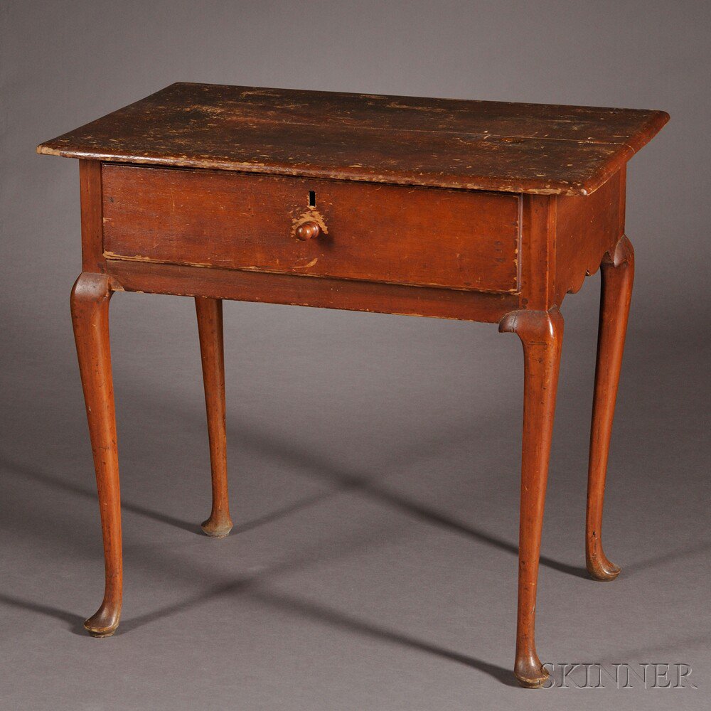 Appraisal: Queen Anne Maple and Pine Side Table with Drawer probably