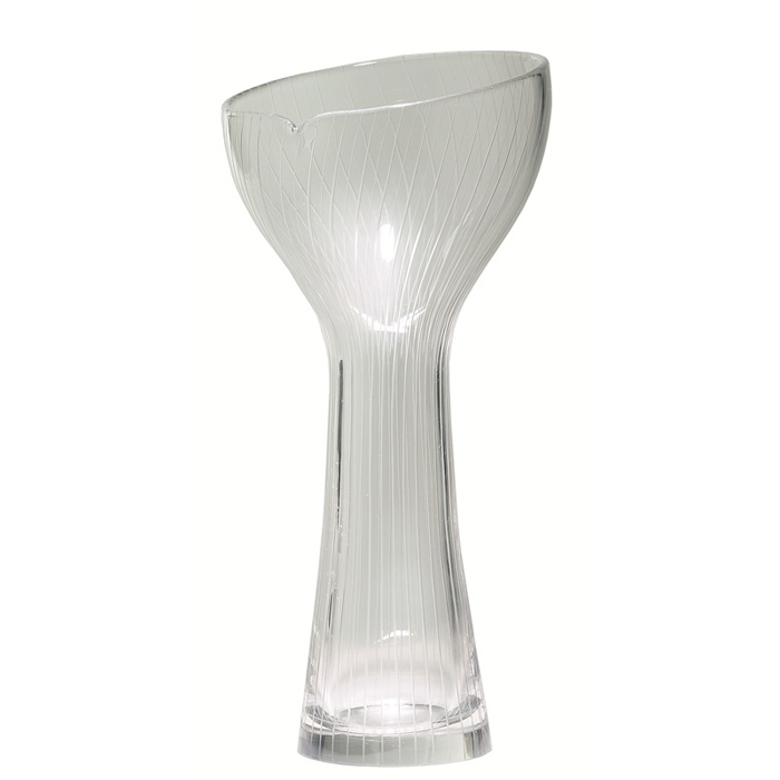 Appraisal: Tapio Wirkkala vase large abstract flower form in clear glass