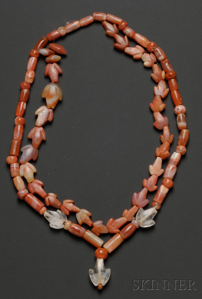 Appraisal: Two Pre-Columbian Carnelian Necklaces Colombia c - A D the