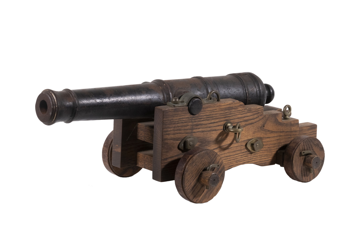 Appraisal: CAST IRON NAVAL GUN ON CANNONADE th c Scale Copy