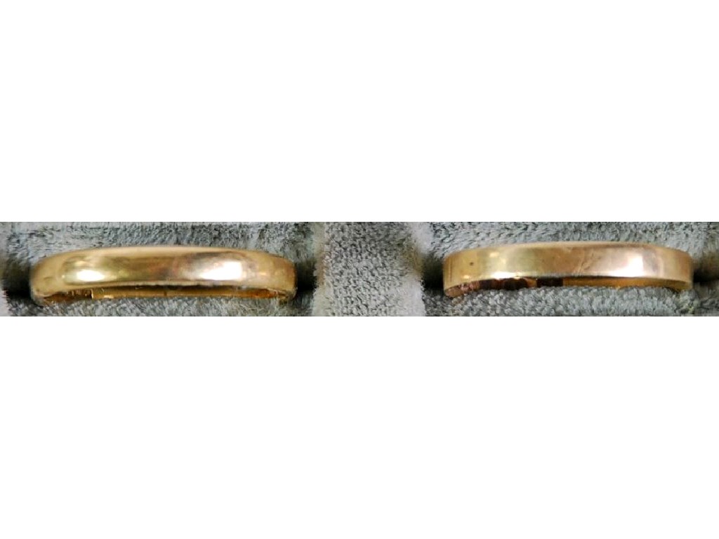 Appraisal: ct GOLD WEDDING RING Birmingham and ANOTHER GOLD WEDDING RING