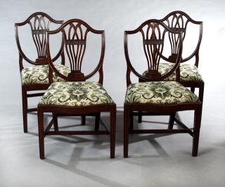 Appraisal: Set of Four American Hepplewhite Style Carved Maho Set of