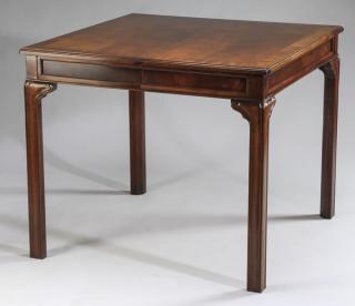 Appraisal: Chippendale style table with two leaves Chippendale style occasional table