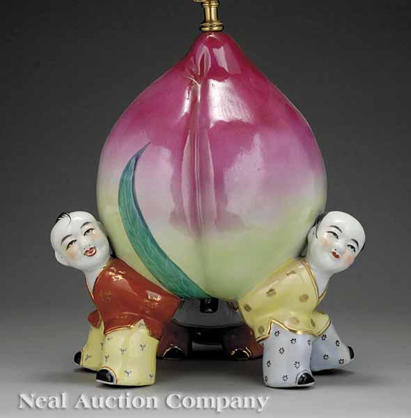 Appraisal: A Vintage Chinese Porcelain Figural Lamp modeled in the form