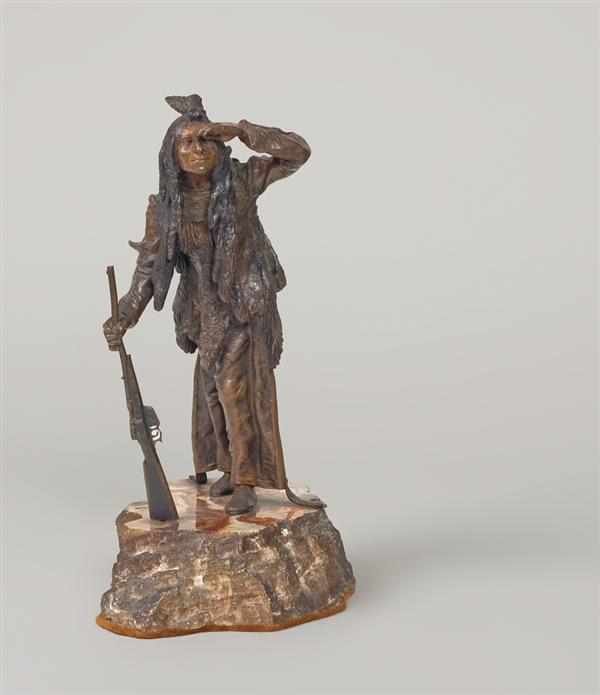 Appraisal: CARL KAUBA Austrian - ''Indian Scout'' bronze with dark patina