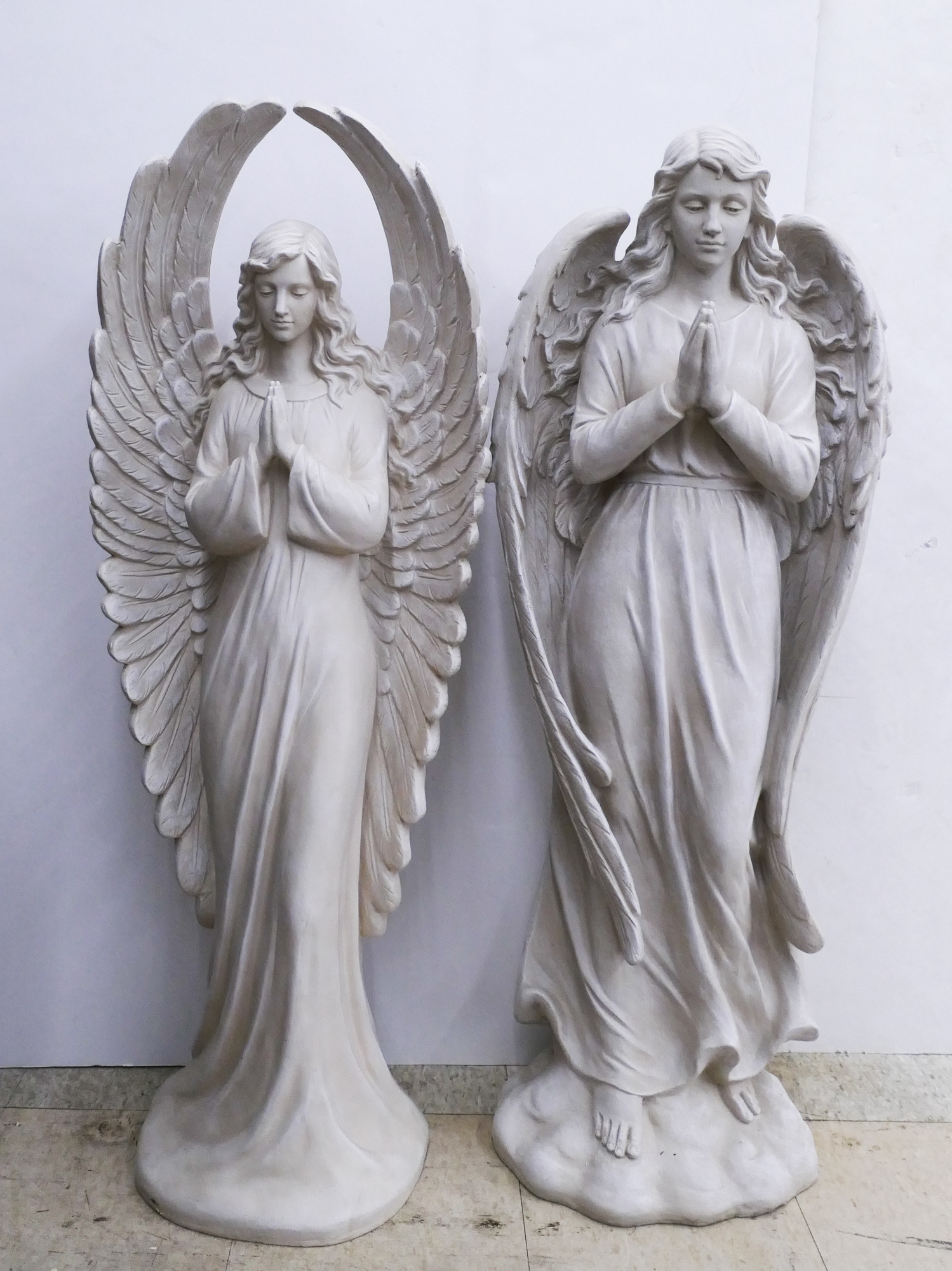 Appraisal: Pair Garden Cast Angel Statues- '' tall