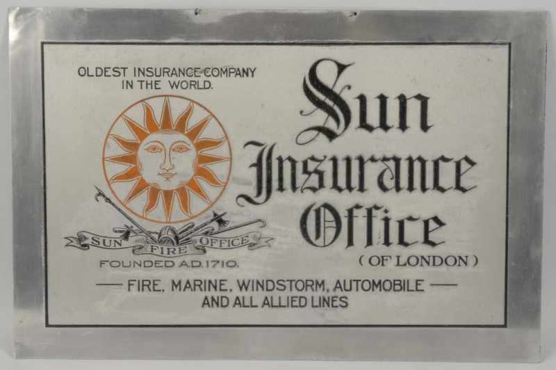 Appraisal: Tin Sun Insurance Office of London Sign Description The oldest