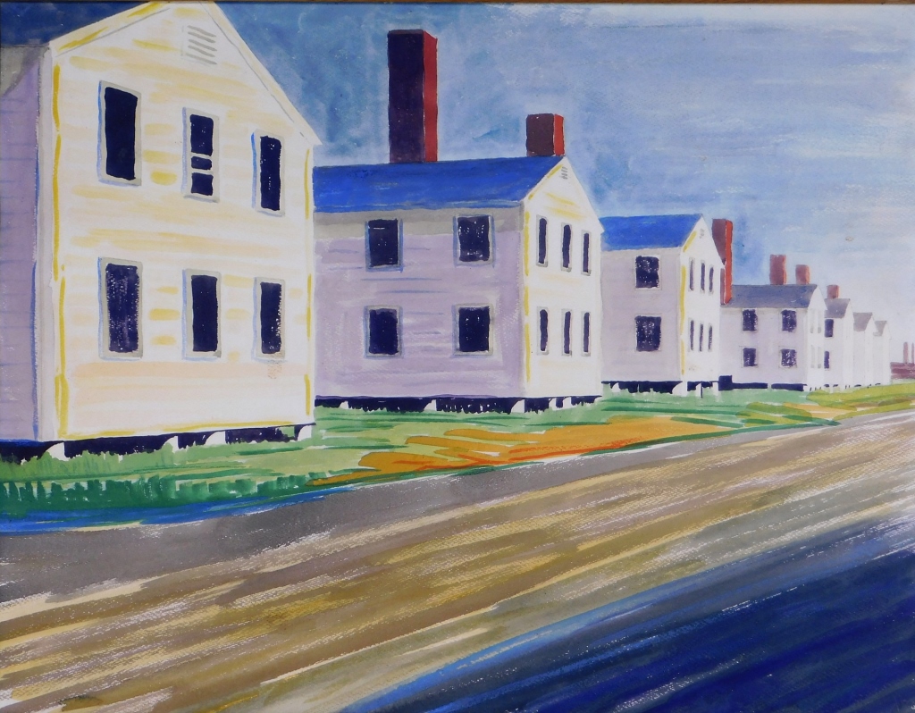 Appraisal: MOLLY NYE TOBEY COUNTRY WC PAINTING OF HOMES Massachusetts -