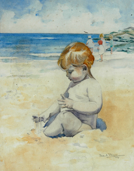 Appraisal: Frances Fred Payne - Children on the Beach watercolour signed