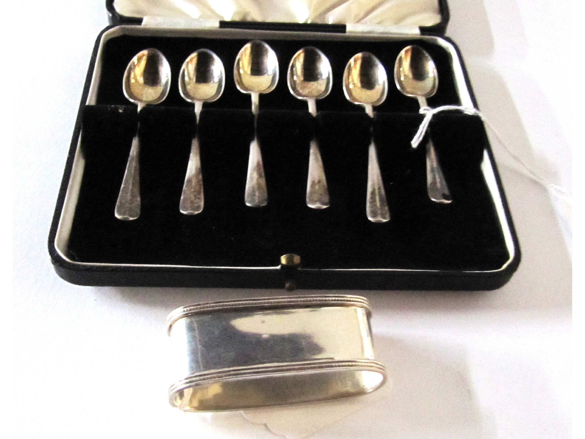 Appraisal: A lot comprising a cased set of six silver coffee