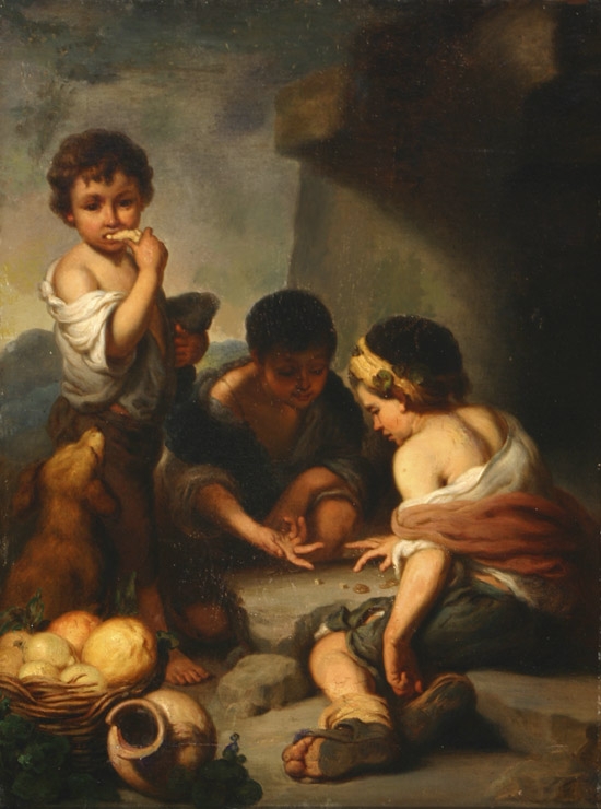 Appraisal: After Bartolom Esteban Murillo Spanish th Century Three Boys Playing