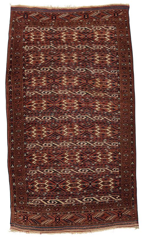 Appraisal: Turkmen Rug mid to late th century seven repeating rows