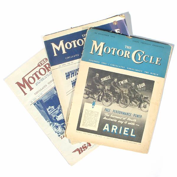 Appraisal: A quantity of motorcycle magazines including Cycle Motorcycling Moto-Club American